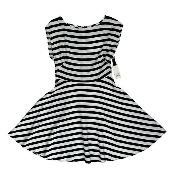 BB Dakota Zamora Black and White Striped Dress Women’s Size 10 Office - Picture 3 of 11